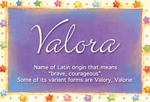 Meaning of the name Valora