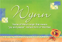 Meaning of the name Wynn