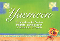 Meaning of the name Yasmeen