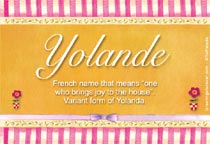 Meaning of the name Yolande