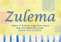 Meaning of the name Zulema