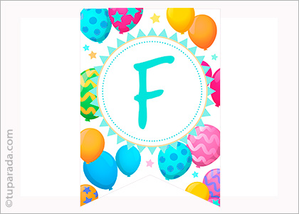 Banderín Letra F de Feliz Cumpleaños