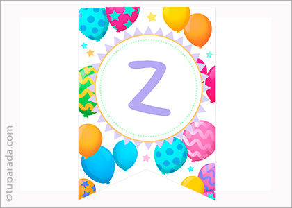 Banderín Letra Z de Feliz Cumpleaños