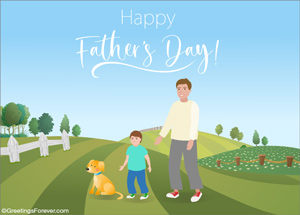 Father's Day ecard with son