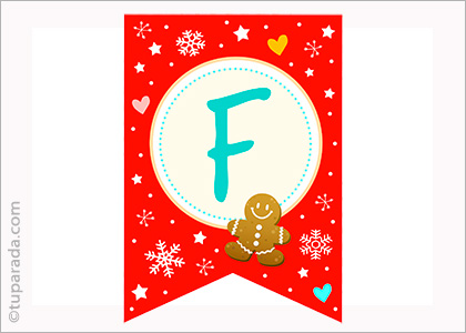Banderín Letra F de Feliz Navidad