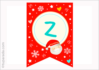 Banderín Letra Z de Feliz Navidad