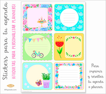 Stickers imprimibles para planners