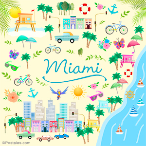 Imágenes, postales: Miami