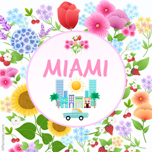 Tarjeta - Diseño de Miami con lugar especial