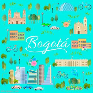 Diseño de Bogotá con lugares conocidos