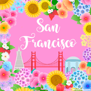 Imagen de San Francisco con flores grandes