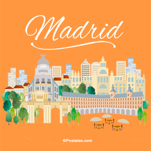 Madrid, postal con lugares especiales