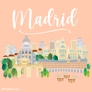 Ciudad de Madrid con lugares históricos