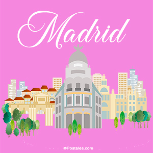 Postal con diseño de Madrid