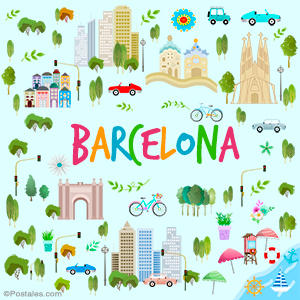 Imagen de Barcelona con ilustraciones