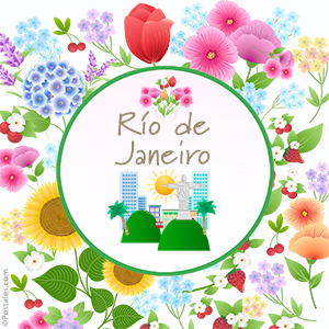 Tarjeta - Postal de Río de Janeiro con flores