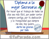Diploma a la mejor secretaria
