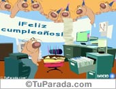 Tarjeta de cumpleaños en la oficina