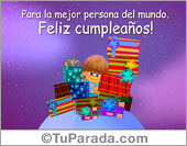 Tarjeta para la mejor persona del mundo.