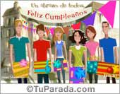 Tarjeta de cumpleaños de grupo
