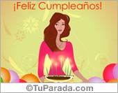 Feliz Cumpleaños con torta para mujer