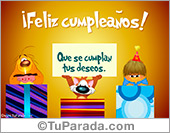 Tarjeta de cumpleaños con regalos