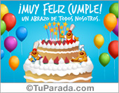 Tarjeta de torta de cumpleaños