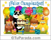 Feliz cumpleaños con oso panda