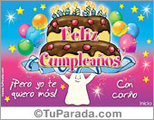Tarjeta de felicidades con torta