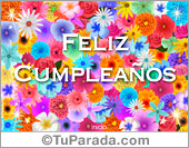 Tarjeta de cumpleaños con flores