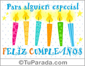 Tarjeta con velas de cumpleaños