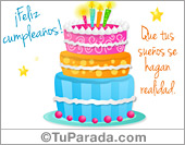 Postal de cumpleaños con pastel