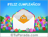 Tarjeta de cumpleaños con caramelos