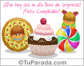 Tarjeta de cumpleaños con cosas ricas