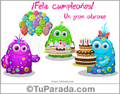 Tarjeta de cumpleaños con cosas dulces