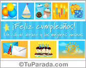 Postal de cumpleaños - Cupcakes y velas