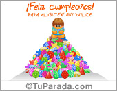 Tarjeta de cumpleaños con dulces