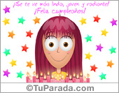 Tarjeta con muchas velas de cumpleaños