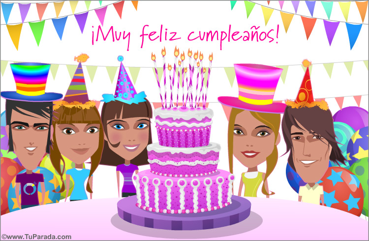  Torta de cumpleaños rosa festiva, tarjetas de Felicitaciones nuevas y más enviadas