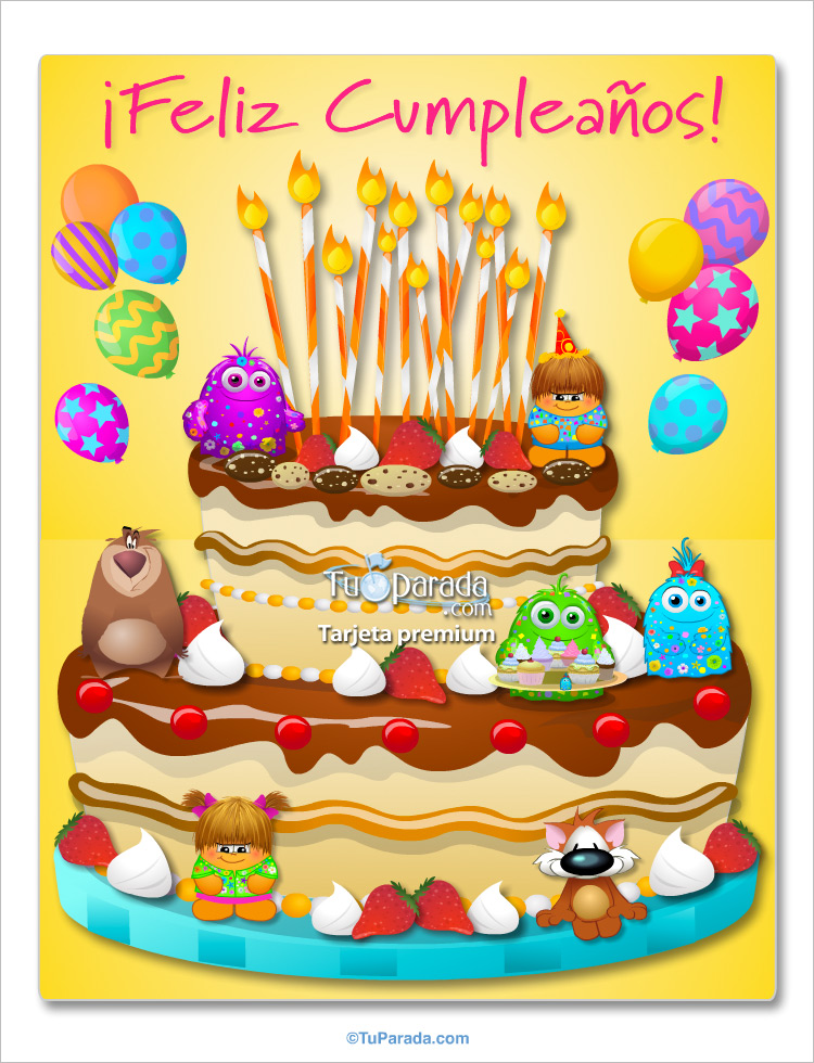Tarjeta - Torta gigante de feliz cumpleaños