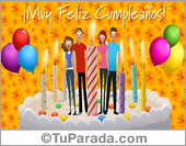 Tarjeta de amigos - Velas de cumpleaños