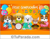 Tarjeta de cumpleaños con grupo musical