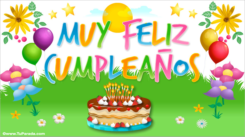 Altitud Puntero Juguetón Tarjeta de muy feliz cumpleaños con torta - Cumpleaños, tarjeta digital