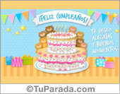 Tarjeta de feliz cumpleaños con ositos