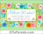Tarjeta de felices 50 años