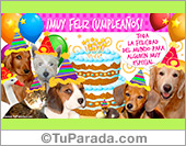 Feliz cumpleaños con simpáticos perros