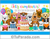 Tarjeta de cumpleaños con perros