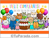 Tarjeta de cumpleaños con gatos