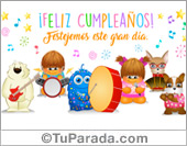 Tarjeta de cumpleaños con orquesta