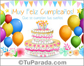 Tarjeta de cumpleaños con torta sorpresa
